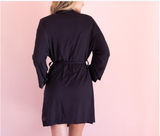 bamboo robe kimono back black