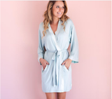 bamboo robe kimono tuquoise front