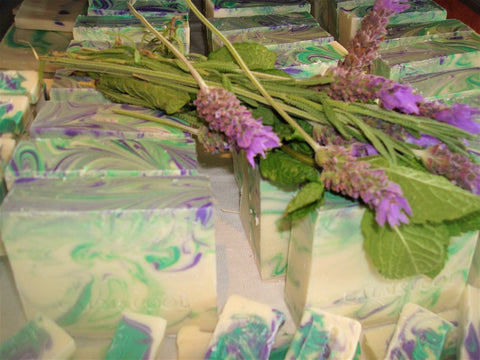 Anoush botanicals and organics Spa Soap Calm & Cool bars curing