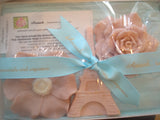 z soap ~ a box with a trio of soaps blue ribbon