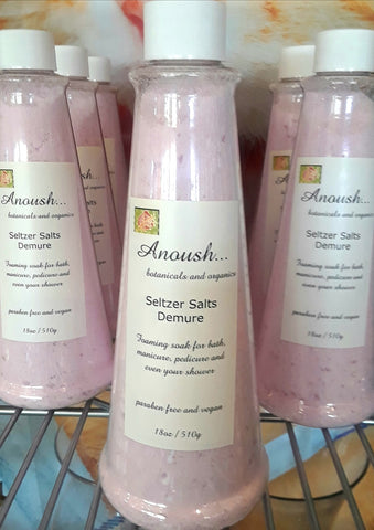 Anoush botanicals and organics Seltzer Salts Demure