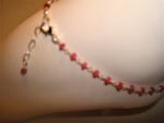 bling ~ anklet pink fuchsia on silver