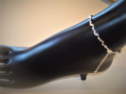 z bling ~ anklet silver waves on silver