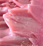 Anoush botanicals and organic Cherry Almond Spa Soap Slab glitter closeup