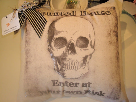 pillow ~ haunted house... enter at your own risk